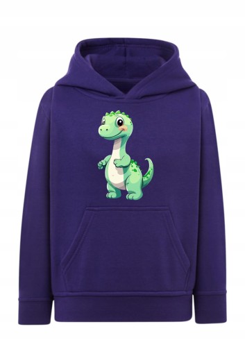 Bluza z dinozaurem dla chłopca / dziewczynki Bluza z kapturem uroczy dinozaur zielony Dziecięca bluza typu kangurka z nadrukiem Hoodie z motywem dinozaurów bajkowa Prezent dla fana dinozaurów dziecięcy Wygodna bluza z grafiką uśmiechnięty dino