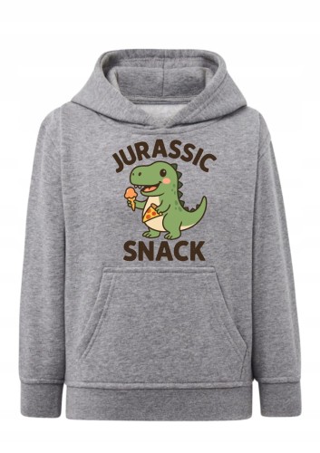 Bluza z dinozaurem Jurassic Snack Bluza z kapturem dinozaur je pizzę i lody Hoodie z nadrukiem śmieszny dino dla dzieci Bluza typu kangurka z motywem dinozaurów Prezent dla dziecka fana dinozaurów i jedzenia Wygodna bluza dziecięca z grafiką T-Rex snack