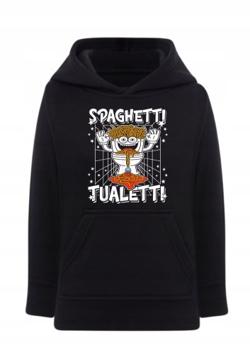 Bluza Spaghetti Tualetti memy Bluza z kapturem Skibidi Toilet style Hoodie z nadrukiem brainrot humor Bluza typu kangurka śmieszny makaron toaleta Prezent dla fana TikToka i współczesnych memów Modna bluza młodzieżowa surrealistyczny nadruk