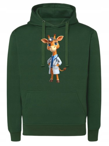 bluza żyrafa, bluza dla lekarza, prezent dla medyka, śmieszna bluza medyczna, hoodie z nadrukiem zwierząt, bluza doktor, prezent dla studenta medycyny, wygodna kangurka, odzież medyczna lifestyle, bluza z kapturem grafiką