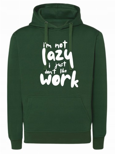 bluza z napisem, śmieszna bluza z kapturem, bluza leniwiec, prezent dla pracownika, wygodna kangurka, hoodie z nadrukiem, odzież z humorem, bluza męska damska, lifestyle, prezent na urodziny
