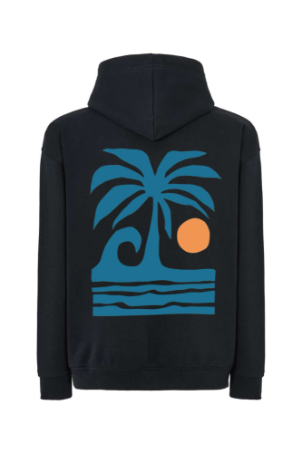 Bluza oversize tropical sunset tył czarna