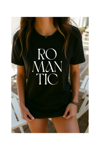 T-shirt oversize romantic czarny