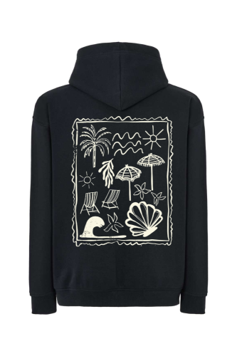 Bluza z kapturem oversize beach mood czarny