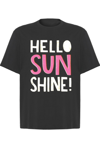 T-shirt oversize hello sunshine czarny