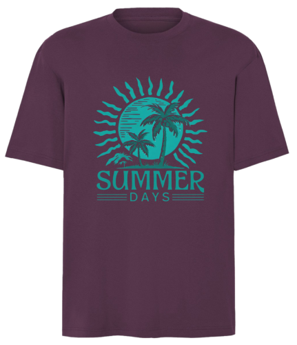 T-shirt summer days śliwkowy