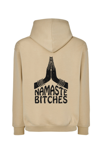 Waniliowa bluza oversize z nadrukiem na plecach Namaste Bitches