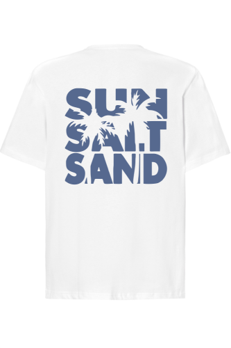 T-shirt sun salt sand palmy biały.png