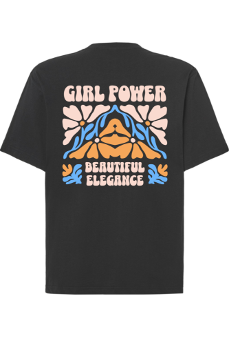 tshirt girl power czarny