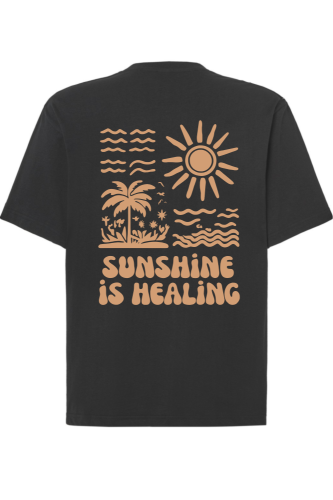 tshirt sunshine is healing czarny