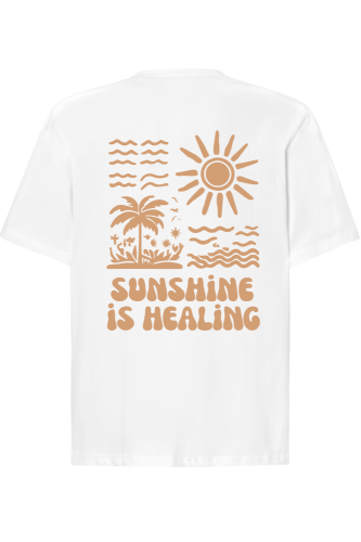 tshirt sunshine is healing biały