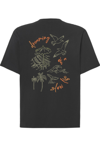 t-shirt oversize dreaming of a slow life czarny