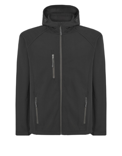 Kurtka softshell z kapturem męska z logo firmy