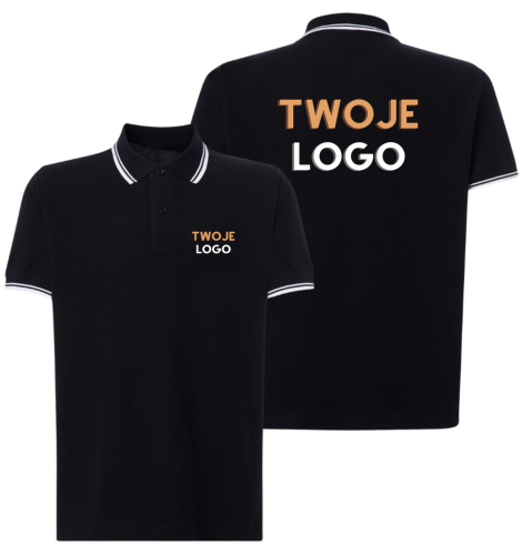 Koszulka polo kontrast z logo firmy