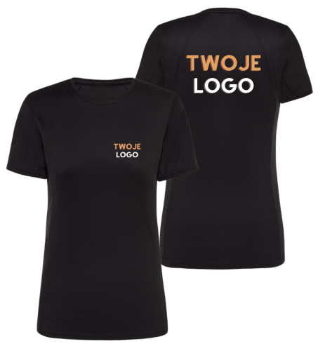 T-shirt sportowy damski z logo firmy