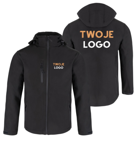Kurtka softshell moontex z odpinanyn kapturem z logo firmy