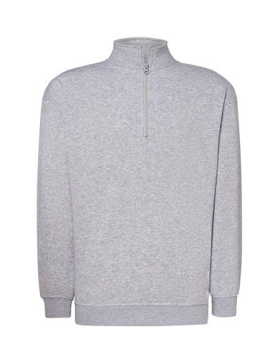 Bluza męska JHK z półzamkiem i wysokim kołnierzem z logo firmy