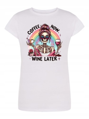 Koszulka-T-shirt-Teraz-KAWA-coffee-WINO-pozniej-SZKIELET