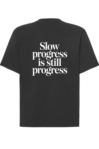 tshirt oversize czarny slow progress