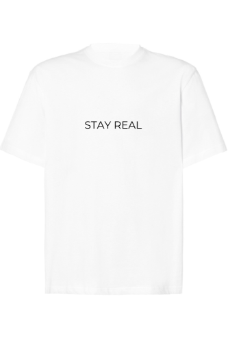 tshirt oversize stay real biały.png