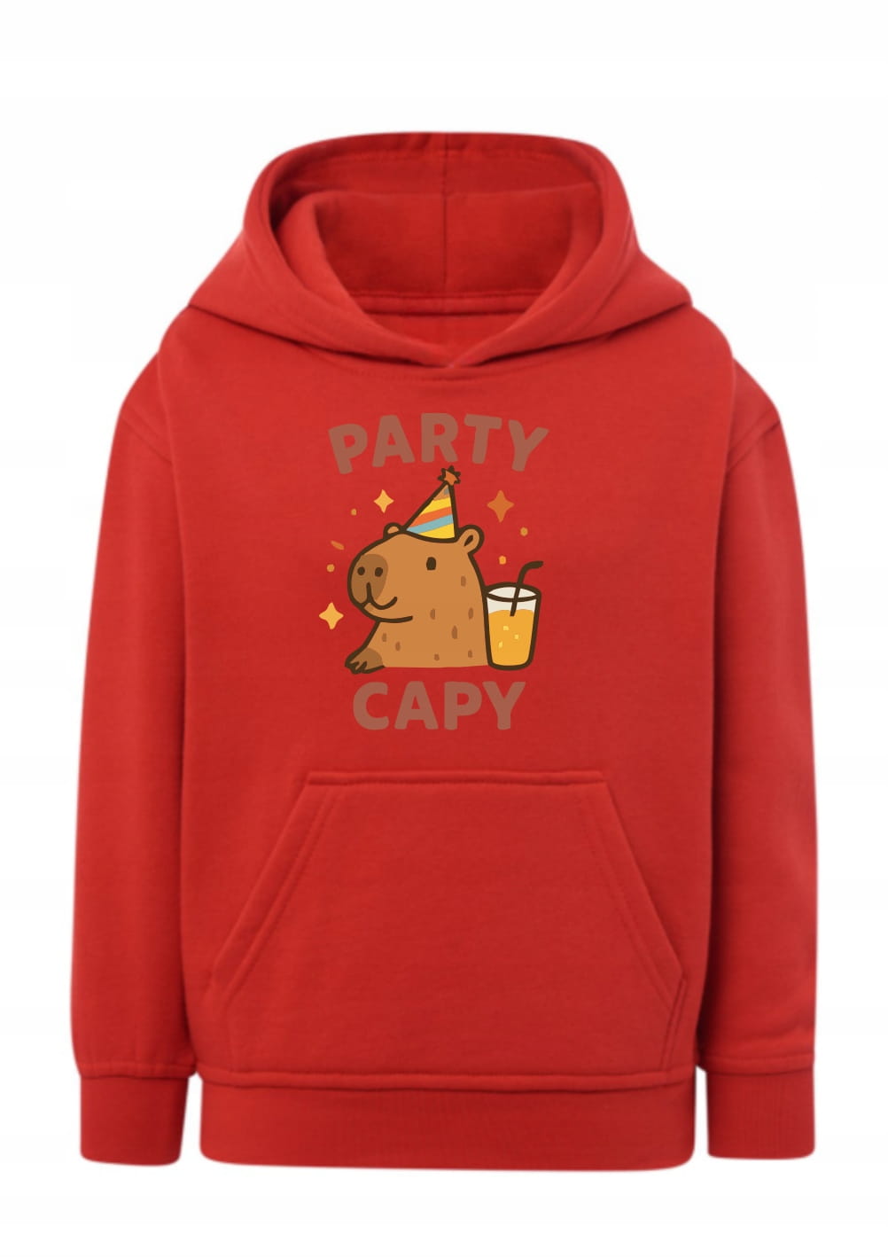 Bluza z kapibarą Party Capy urodziny Bluza z kapturem kapibara w czapeczce imprezowej Hoodie z nadrukiem śmieszna kapibara dla dzieci Bluza typu kangurka z grafiką zwierzątka na przyjęcie Prezent urodzinowy dla fana kapibar