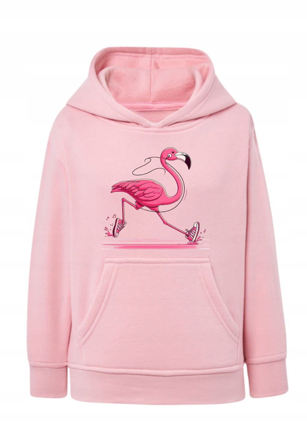 Bluza z flamingiem biegaczem Bluza z kapturem flaming w trampkach Hoodie z nadrukiem sportowe zwierzęta Bluza typu kangurka dla dziewczynki flaming Prezent dla miłośnika flamingów i sportu Wygodna bluza dziecięca / młodzieżowa z zabawnym nadrukiem