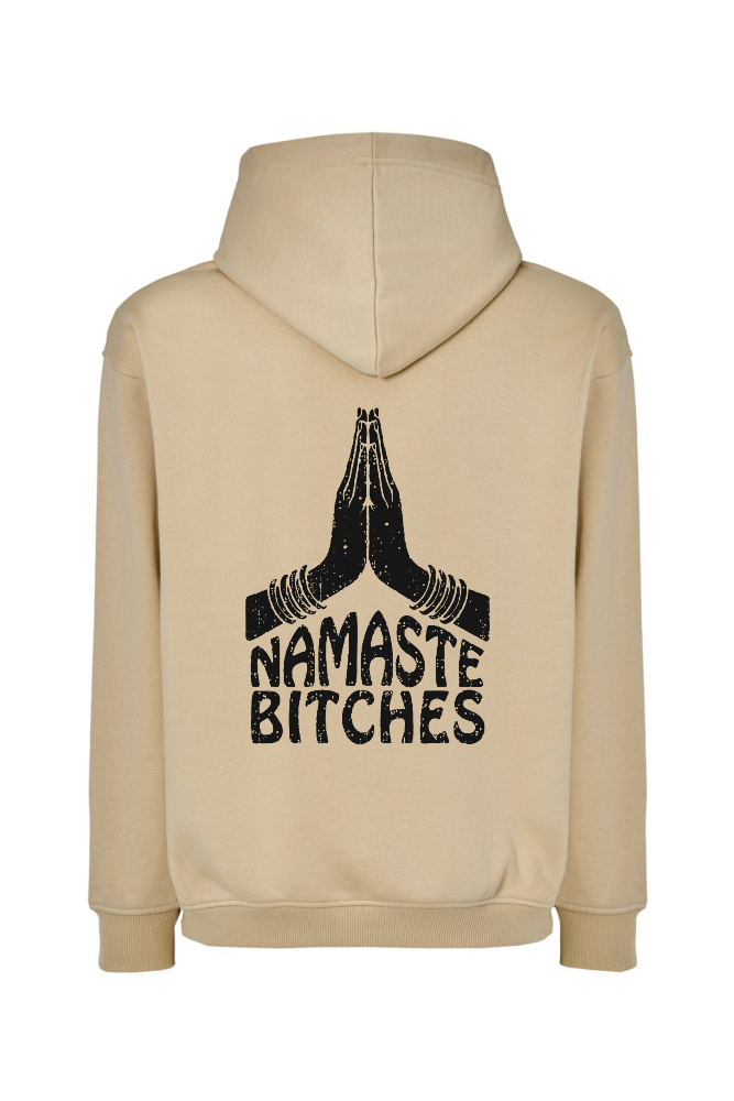 Waniliowa bluza oversize z nadrukiem na plecach Namaste Bitches