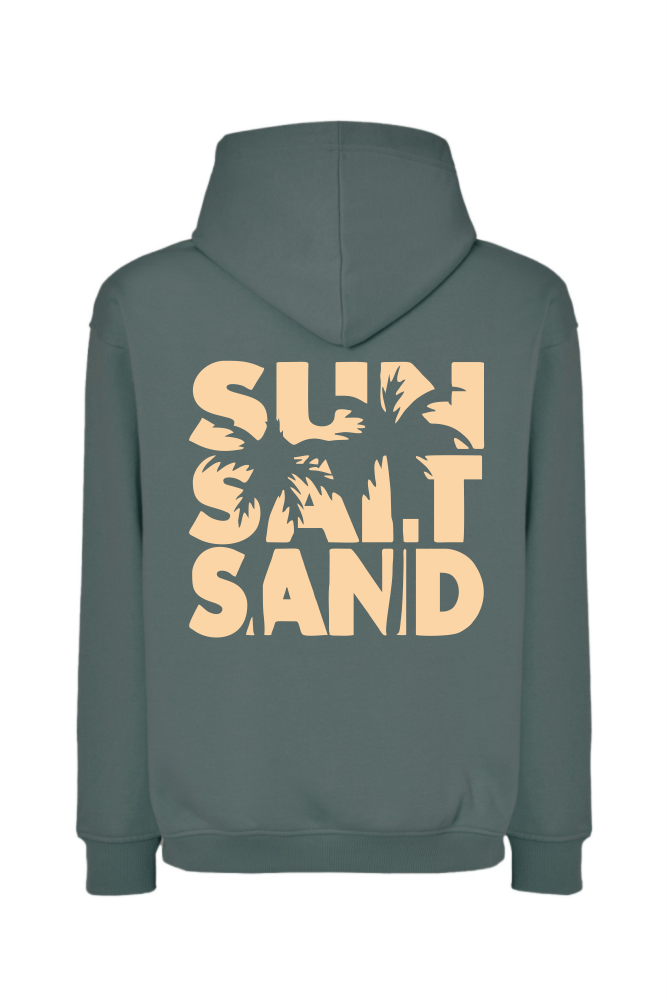 Bluza z napisem na plecach SUN SALT SAND petrolowy