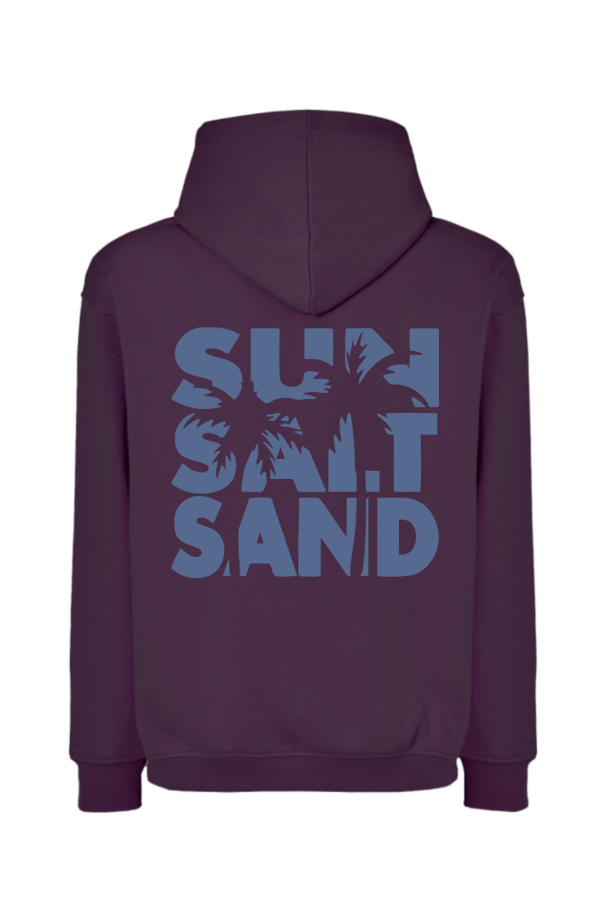 Bluza z napisem na plecach SUN SALT SAND śliwkowy