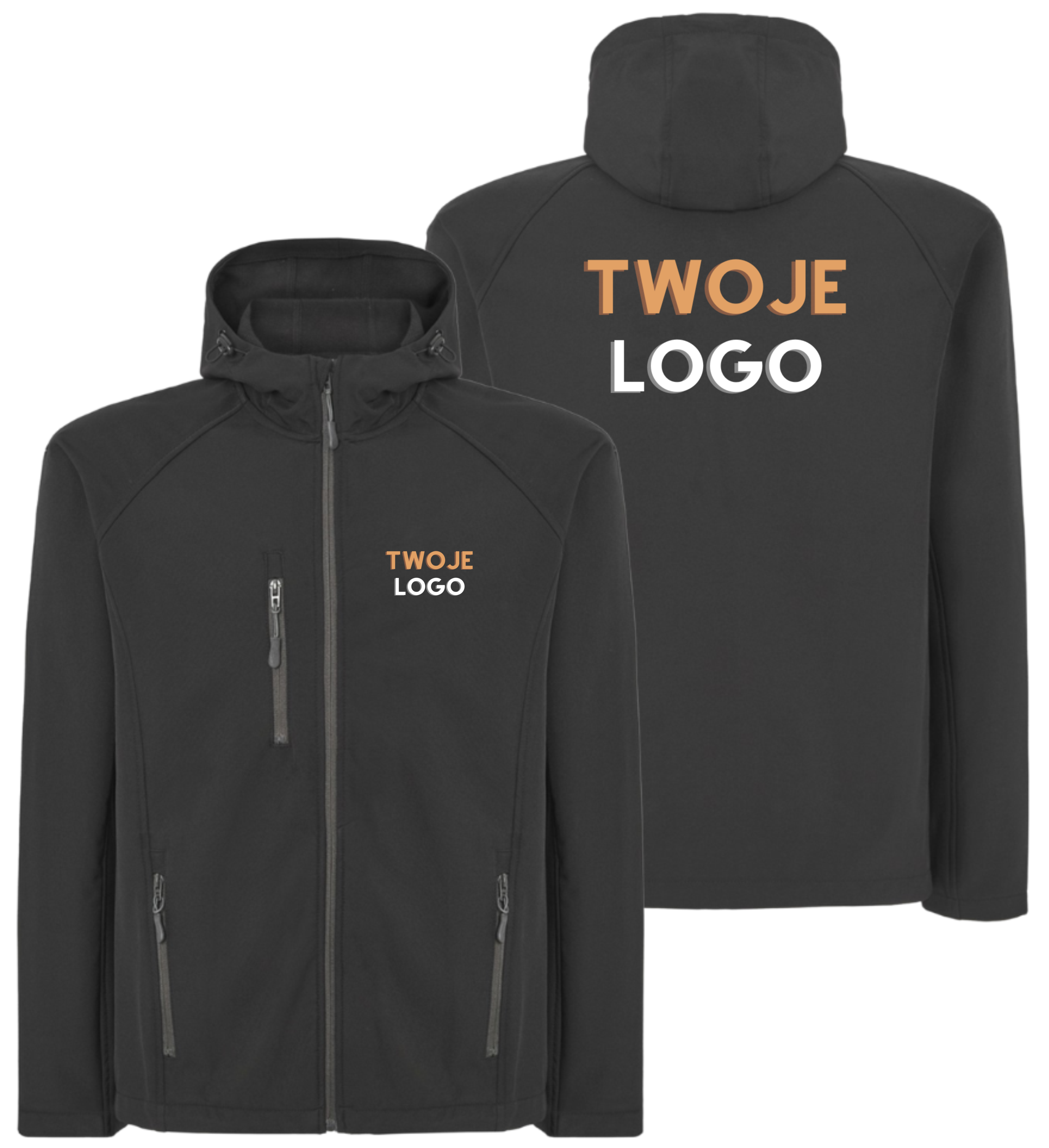 Kurtka softshell z kapturem męska z logo firmy