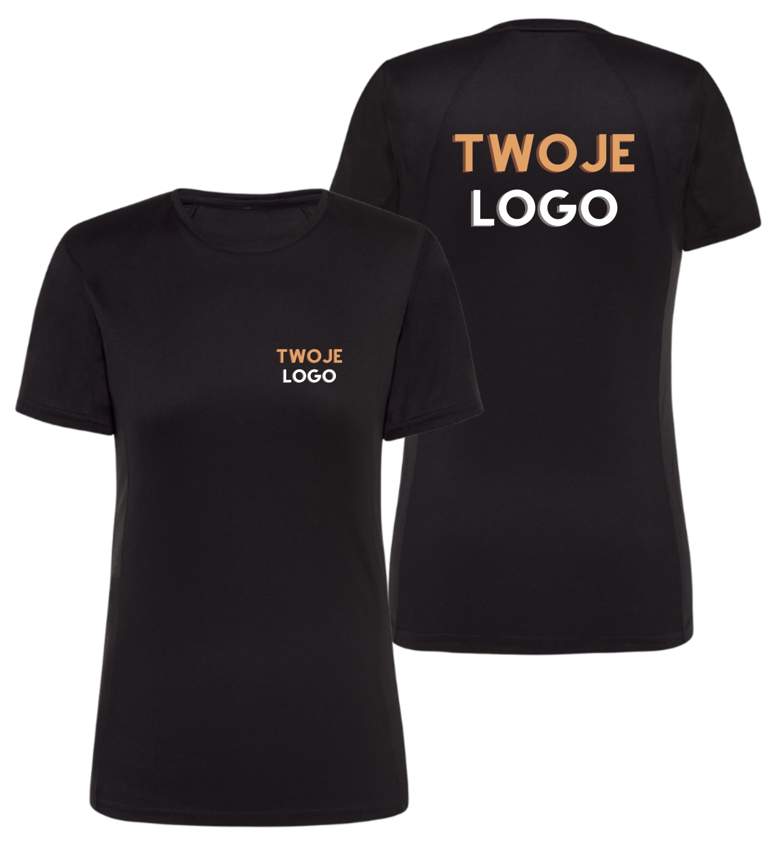T-shirt sportowy damski z logo firmy