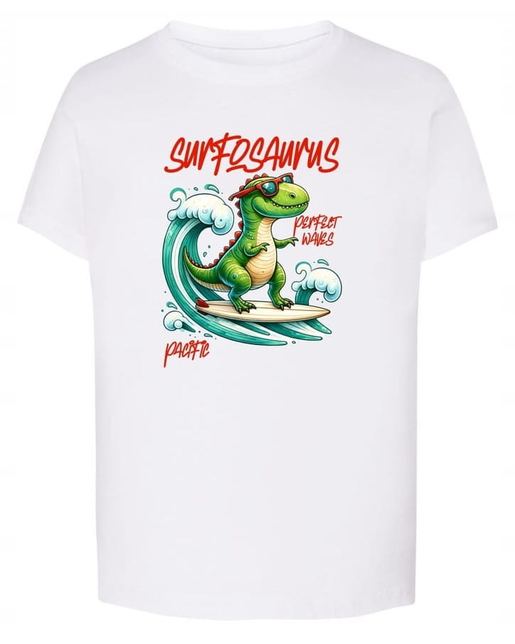 Koszulka-dziecieca-DINOZAUR-Surfosaurus-T-REX-Surfing-DINO