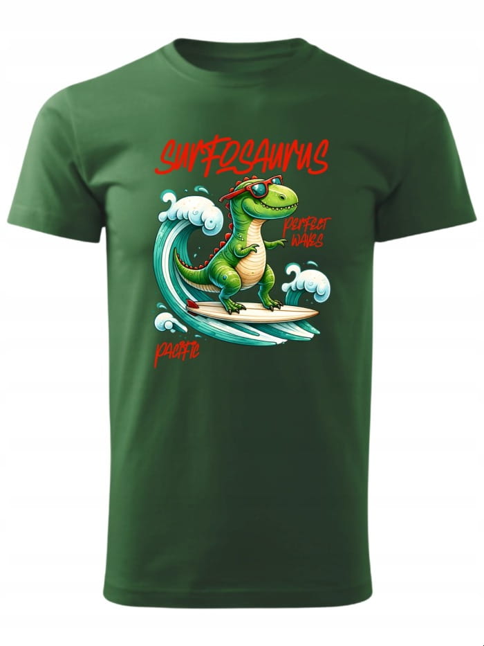 Koszulka-T-shirt-DINOZAUR-Surfosaurus-T-REX-Surfing-DINO