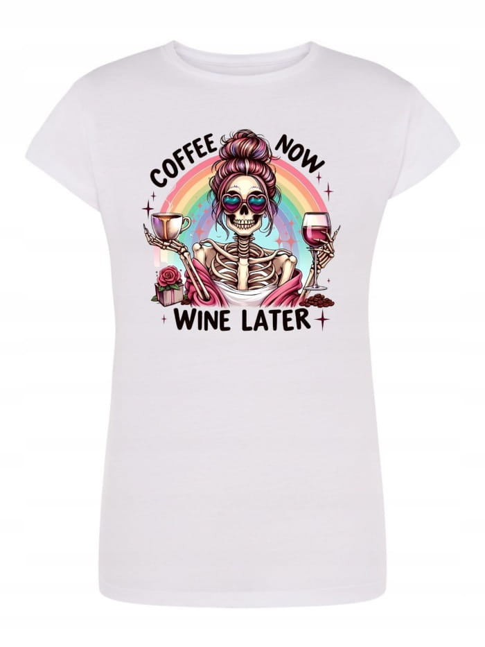 Koszulka-T-shirt-Teraz-KAWA-coffee-WINO-pozniej-SZKIELET