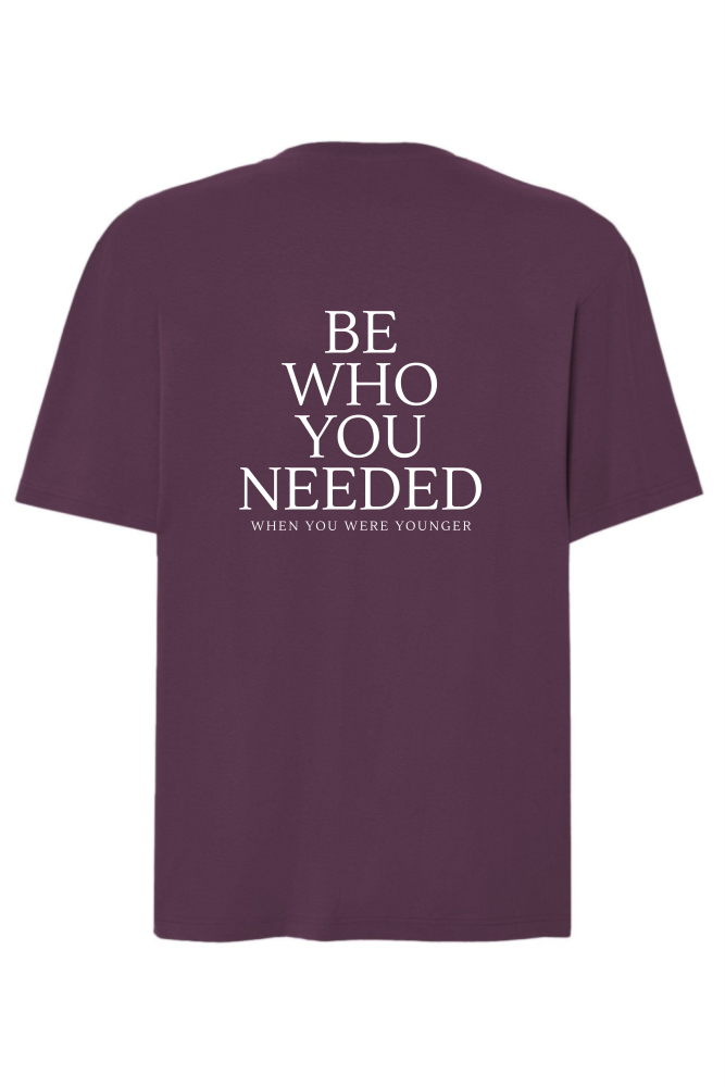 tshirt oversize śliwkowy be who you needed
