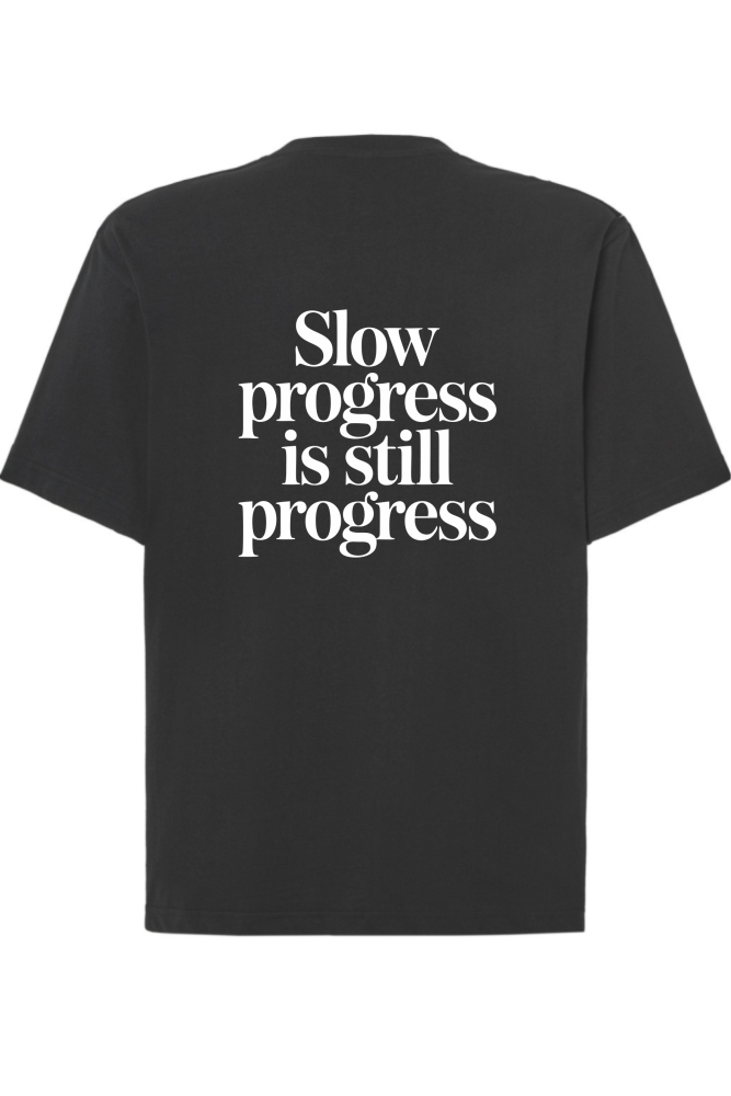 tshirt oversize czarny slow progress